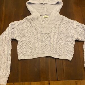 Aeropostale Light blue V-Neck Sweater with Chunky Knit